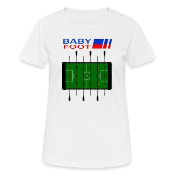 Tischfußball - Frauen T-Shirt atmungsaktiv - Weiß - Vorne - AI Model Female 172 dark (172cm)