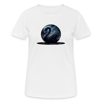 Galactic Grace : Le Cygne Noir - T-shirt respirant Femme - blanc - Devant - AI Model Female 172 dark (172cm)