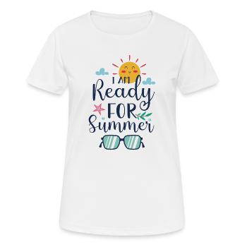 Je suis prêt pour l’été - T-shirt respirant Femme - blanc - Devant - AI Model Female 172 dark (172cm)