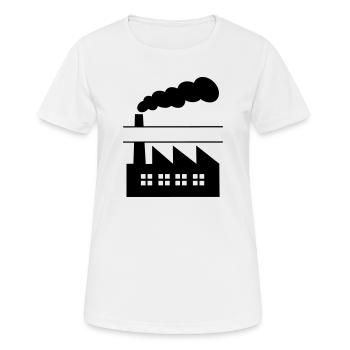 Fabrik mit Rauch-Namensbanner - Frauen T-Shirt atmungsaktiv - Weiß - Vorne - AI Model Female 172 dark (172cm)