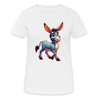 Donkey Mule - Women's Breathable T-Shirt - white - Front - AI Model Female 172 dark (172cm)