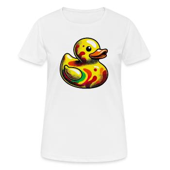 Ente Ente Ente Ente Ente - Frauen T-Shirt atmungsaktiv - Weiß - Vorne - AI Model Female 172 dark (172cm)