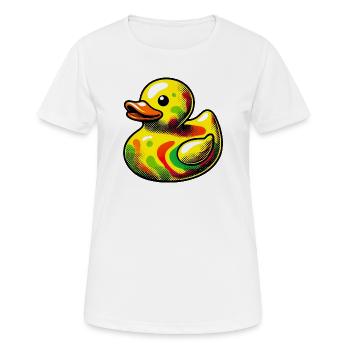 Ente Ente Ente Ente Ente - Frauen T-Shirt atmungsaktiv - Weiß - Vorne - AI Model Female 172 dark (172cm)