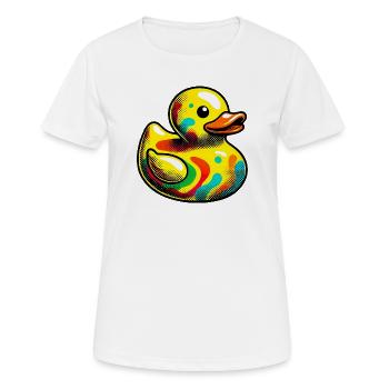 Ente Ente Ente Ente Ente - Frauen T-Shirt atmungsaktiv - Weiß - Vorne - AI Model Female 172 dark (172cm)