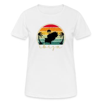 IBIZA - Sundown - Sonnenuntergang - Vintage Sunset - Frauen T-Shirt atmungsaktiv - Weiß - Vorne - AI Model Female 172 dark (172cm)