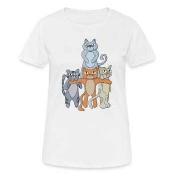 Les chats géniaux - T-shirt respirant Femme - blanc - Devant - AI Model Female 172 dark (172cm)