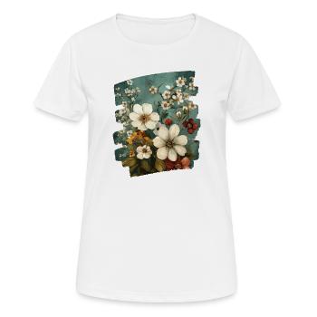 Printemps Printemps Début Fleur Fleurs - T-shirt respirant Femme - blanc - Devant - AI Model Female 172 dark (172cm)