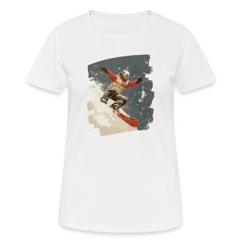 Snowboarder powder snow - Women's Breathable T-Shirt - white - Front - AI Model Female 172 dark (172cm)