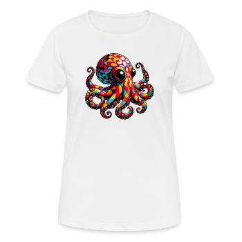 Krake - Frauen T-Shirt atmungsaktiv - Weiß - Vorne - AI Model Female 172 dark (172cm)