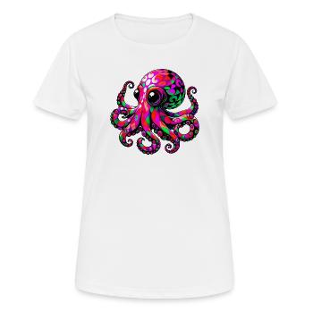 Krake - Frauen T-Shirt atmungsaktiv - Weiß - Vorne - AI Model Female 172 dark (172cm)