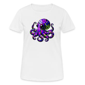Krake - Frauen T-Shirt atmungsaktiv - Weiß - Vorne - AI Model Female 172 dark (172cm)
