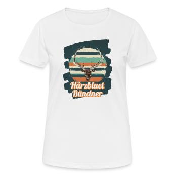 Härzbluetbündner Graubünden Switzerland - Women's Breathable T-Shirt - white - Front - AI Model Female 172 dark (172cm)