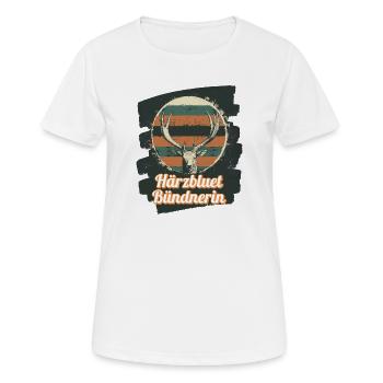 Härzbluetgraubünden, Grisons, Suisse - T-shirt respirant Femme - blanc - Devant - AI Model Female 172 dark (172cm)