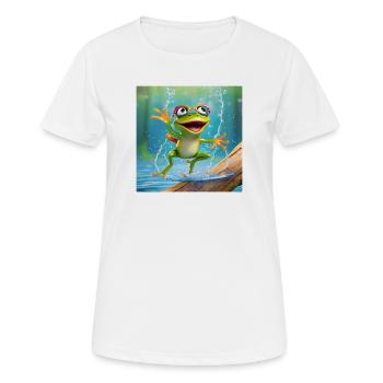 Frosch, Amphibie, Laubfrosch - Frauen T-Shirt atmungsaktiv - Weiß - Vorne - AI Model Female 172 dark (172cm)