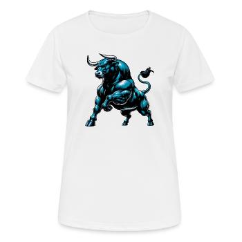 Stier - Frauen T-Shirt atmungsaktiv - Weiß - Vorne - AI Model Female 172 dark (172cm)