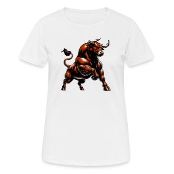 Stier - Frauen T-Shirt atmungsaktiv - Weiß - Vorne - AI Model Female 172 dark (172cm)
