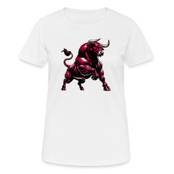 Stier - Frauen T-Shirt atmungsaktiv - Weiß - Vorne - AI Model Female 172 dark (172cm)