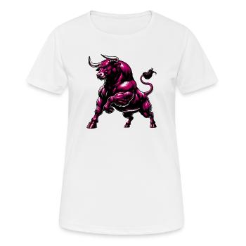 Stier - Frauen T-Shirt atmungsaktiv - Weiß - Vorne - AI Model Female 172 dark (172cm)