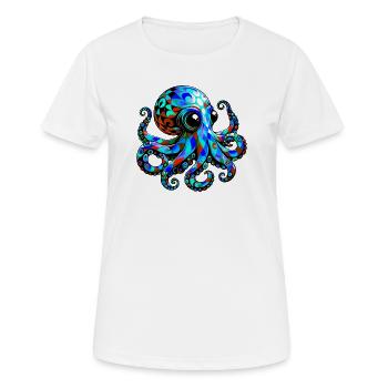 Krake - Frauen T-Shirt atmungsaktiv - Weiß - Vorne - AI Model Female 172 dark (172cm)