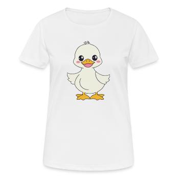 Baby Duck Ente kinder suess niedlich - Frauen T-Shirt atmungsaktiv - Weiß - Vorne - AI Model Female 172 dark (172cm)