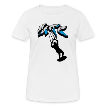 Kiteboarding, Kitesurfer, Kiteboard, kitesurfen - Frauen T-Shirt atmungsaktiv - Weiß - Vorne - AI Model Female 172 dark (172cm)