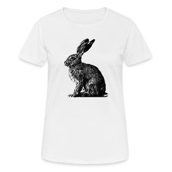 Lapin / lièvre brun / lapin de Pâques ? - T-shirt respirant Femme - blanc - Devant - AI Model Female 172 dark (172cm)