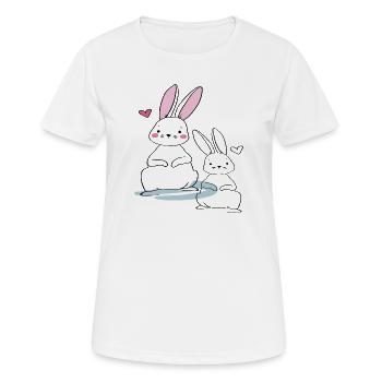 Osterhasen - Frauen T-Shirt atmungsaktiv - Weiß - Vorne - AI Model Female 172 dark (172cm)