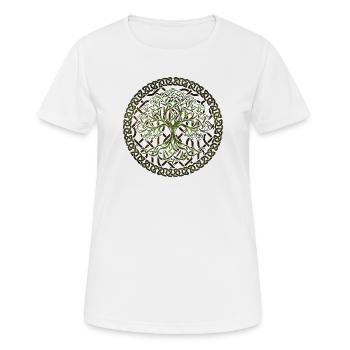 Yggdrasil Baum des Lebens - Frauen T-Shirt atmungsaktiv - Weiß - Vorne - AI Model Female 172 dark (172cm)