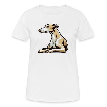 Lévrier - T-shirt respirant Femme - blanc - Devant - AI Model Female 172 dark (172cm)