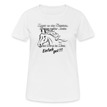 Cheval , Chevaux , Equitation , Ami cheval - T-shirt respirant Femme - blanc - Devant - AI Model Female 172 dark (172cm)