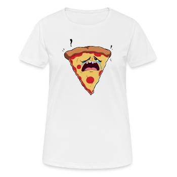 sad pizza - Women's Breathable T-Shirt - white - Front - AI Model Female 172 dark (172cm)