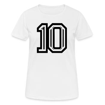 Graphique élégant numéro 10 - T-shirt respirant Femme - blanc - Devant - AI Model Female 172 dark (172cm)