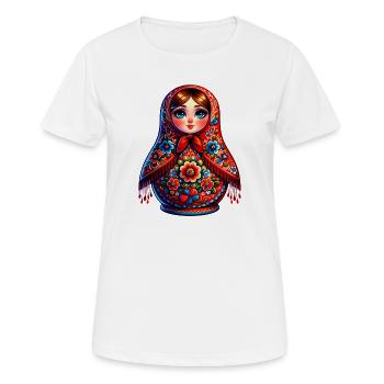Fille russe ! Matriochka Russe pour Russes - T-shirt respirant Femme - blanc - Devant - AI Model Female 172 dark (172cm)