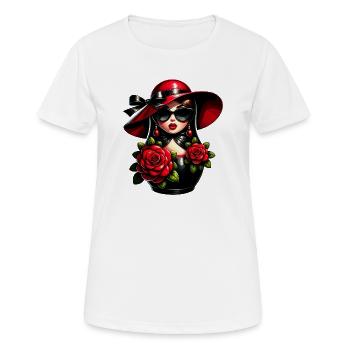 Fille russe ! Matriochka Russe pour Russes - T-shirt respirant Femme - blanc - Devant - AI Model Female 172 dark (172cm)