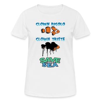 Save the sea - T-shirt respirant Femme - blanc - Devant - AI Model Female 172 dark (172cm)