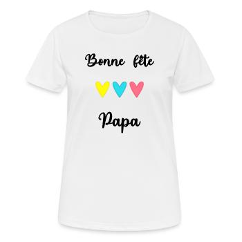 DAD. FATHER'S DAY. HAPPY FATHER'S DAY. HAPPY BIRTHDAY. - Women's Breathable T-Shirt - white - Front - AI Model Female 172 dark (172cm)