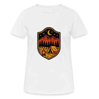 Naturausflug-Abzeichen - Frauen T-Shirt atmungsaktiv - Weiß - Vorne - AI Model Female 172 dark (172cm)