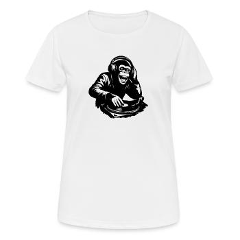 DJ The Monkey Dance Banksy Style - Frauen T-Shirt atmungsaktiv - Weiß - Vorne - AI Model Female 172 dark (172cm)