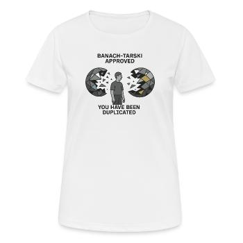 Approuvé par Banach-Tarski - T-shirt respirant Femme - blanc - Devant - AI Model Female 172 dark (172cm)