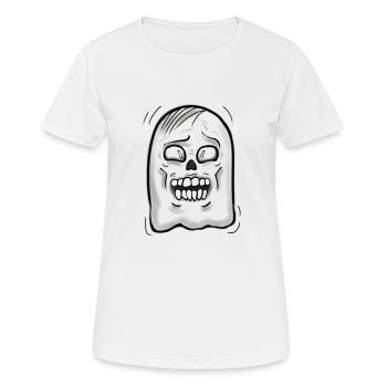 Geist - Frauen T-Shirt atmungsaktiv - Weiß - Vorne - AI Model Female 172 dark (172cm)