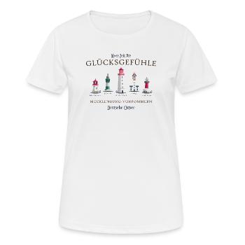 Rügen, Poel, Usedom, Hiddensee Dessin à la main - T-shirt respirant Femme - blanc - Devant - AI Model Female 172 dark (172cm)