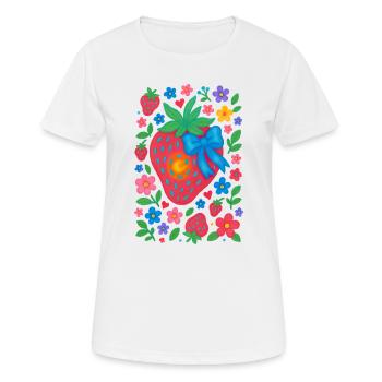 Strawberry Vibe - Frauen T-Shirt atmungsaktiv - Weiß - Vorne - AI Model Female 172 dark (172cm)