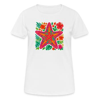 Starfish Kissed by Flowers - Frauen T-Shirt atmungsaktiv - Weiß - Vorne - AI Model Female 172 dark (172cm)
