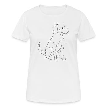 One Line Drawing - Dog - Women's Breathable T-Shirt - white - Front - AI Model Female 172 dark (172cm)