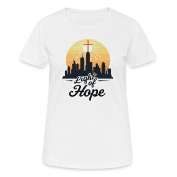 Lumière d’espoir - T-shirt respirant Femme - blanc - Devant - AI Model Female 172 dark (172cm)