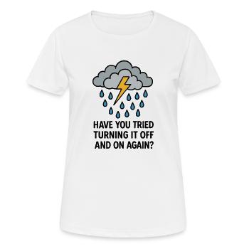 Neustart zum Lachen: Temporal Tech Humor - Frauen T-Shirt atmungsaktiv - Weiß - Vorne - AI Model Female 172 dark (172cm)