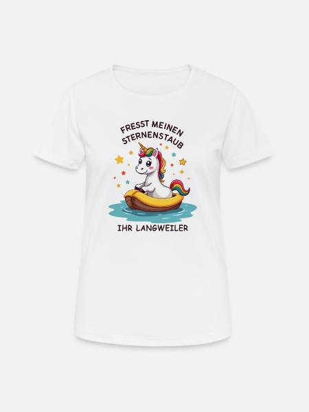 Einhorn Bootsfahrt - Frauen T-Shirt atmungsaktiv - Weiß