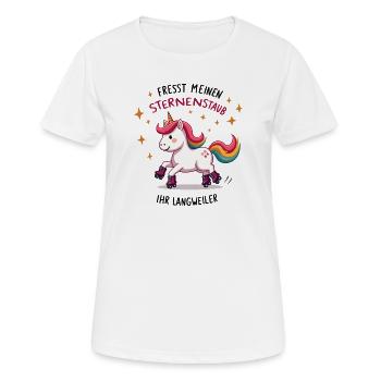 Rollschuh Einhorn - Frauen T-Shirt atmungsaktiv - Weiß - Vorne - AI Model Female 172 dark (172cm)