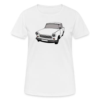  ,Trabi , RDA, Voiture, RDA, Allemagne de l’Est - T-shirt respirant Femme - blanc - Devant - AI Model Female 172 dark (172cm)