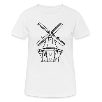 Moulin à vent - T-shirt respirant Femme - blanc - Devant - AI Model Female 172 dark (172cm)